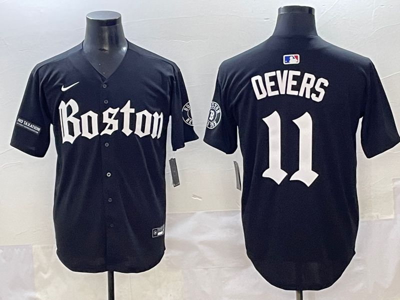 Men 2025 Boston Red Sox #11 Devers Black Five generations Joint Name Nike MLB Jersey style 24->boston red sox->MLB Jersey